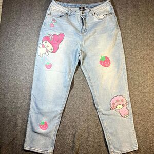 My Melody Sanrio Womens 15 Jeans Denim Light Blue Hello Kitty 34x26